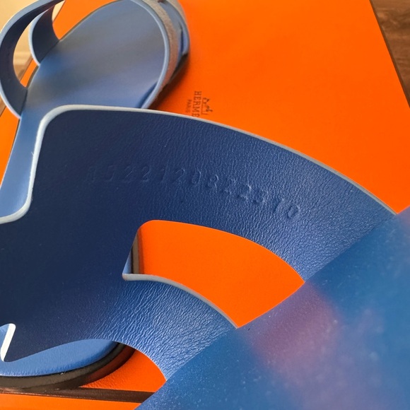 Hermes Oran Sandals Bleu Cameo - Picture 6 of 10